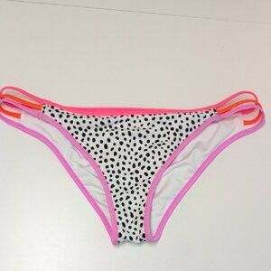 Victoria's Secret Swim Size Medium Cheeky Pebble Polka Dot Bikini Bottom EUC